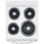 20-inch electric oven with 4 cooking zones, freestanding, in white