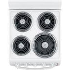 20-inch electric oven with 4 cooking zones, freestanding, in white