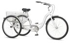 2025 Schwinn Meridian Adult Tricycle, Men's and Women's Beach Cruiser, 26-inch Wheels, Low Step-Through, Wide Saddle, Folding Rear Basket.