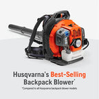 Husqvarna 150BT Petrol Leaf Blower with Backpack, 51 cc, 2.16 hp, 765 CFM, 270 MPH, Ergonomic Design