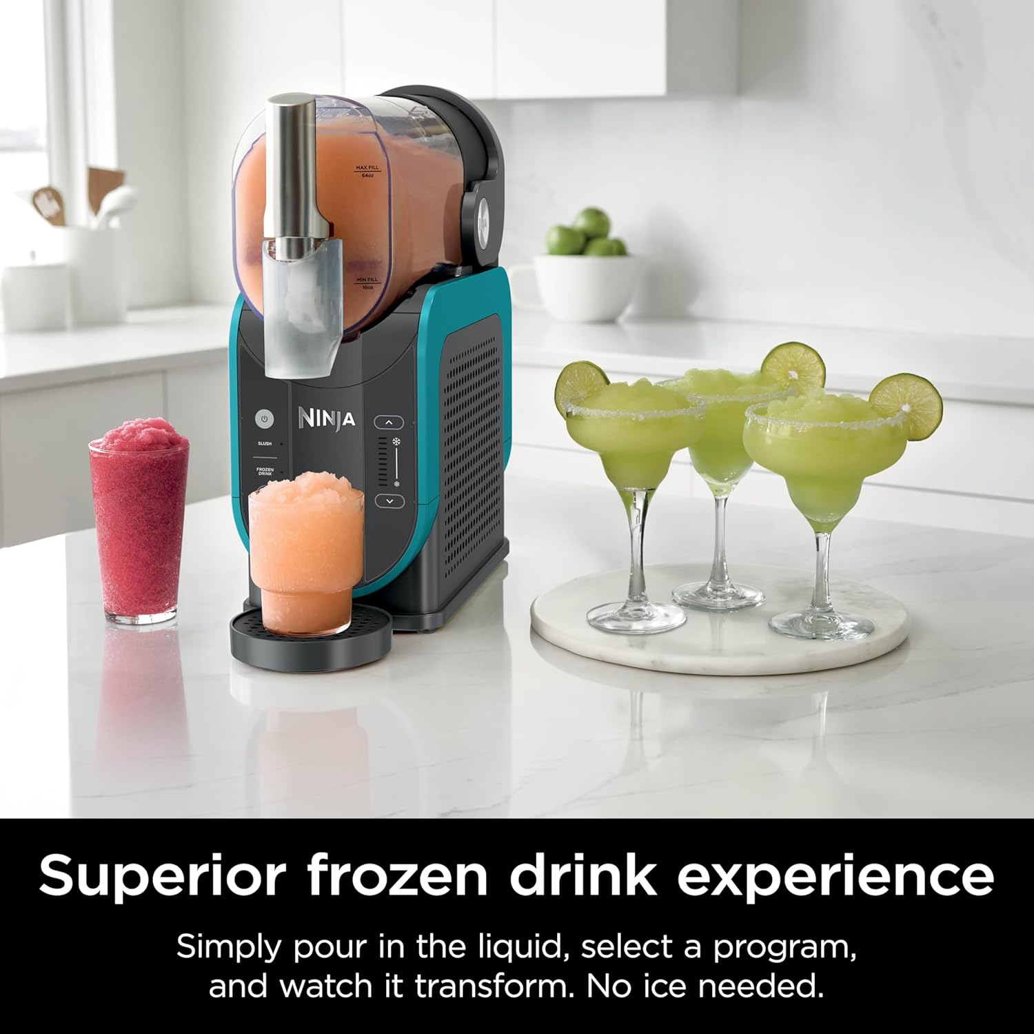 Ninja SLUSHi with RapidChill Technology, 88 oz. Frozen Drink & Slushie Machine, 5 Preset Programs, Margaritas, Frapps More, Premium Accents, Black, FS301