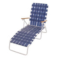 Rio Brands Steel Folding Web Chaise Beach Lawn Pool Lounge Chair, Blue