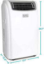 BLACK+DECKER Portable Air Conditioner with 14,000 BTU, Heating Function and Remote Control, White