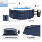 4-Person SaluSpa Inflatable Hot Tub Spa with 108 Massage Bubble Jets, Air Pump, Filter Cartridge & Cover, Portable Outdoor Blow Up Spa