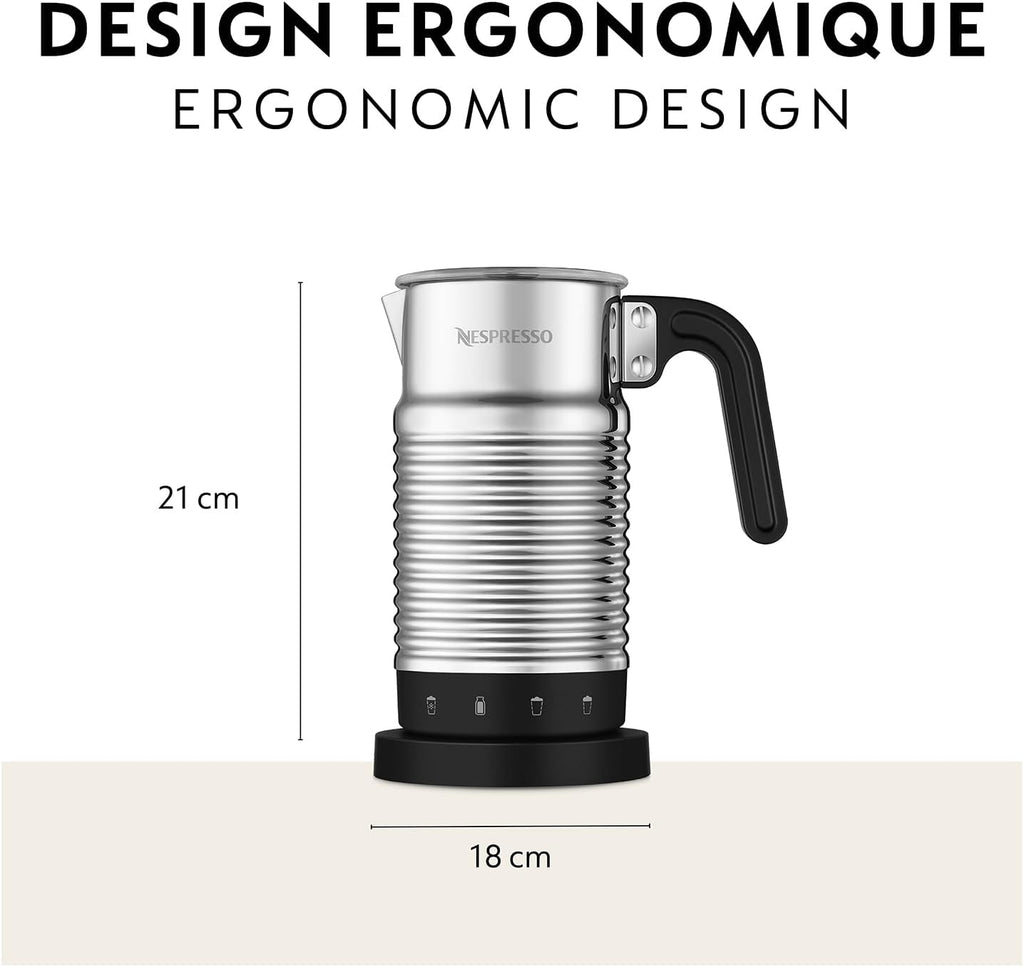 Nespresso Aeroccino 4 Thefully froths cold milk in 60 seconds