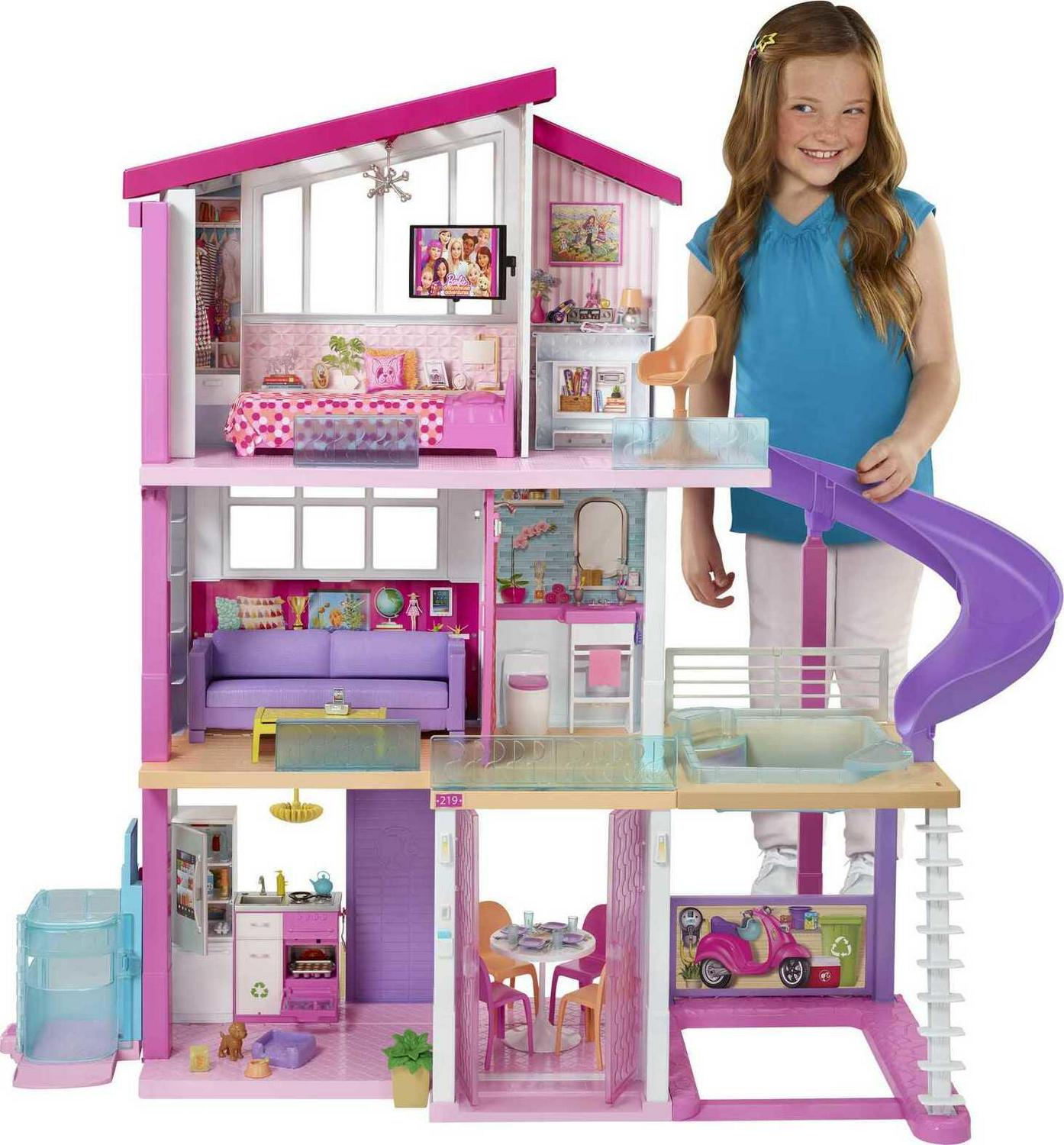 Barbie Dreamhouse Dollhouse With 70+ Accessories, Working Elevator, Lights and Sounds  sgtnighsdesigns