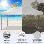 COBIZI 10x20 Heavy Duty Pop up Canopy Tent with 6 sidewalls Easy Up Commercial Outdoor Canopy Wedding Party Tents for Parties All Season Wind & Waterproof Gazebo with Roller Bag,Black(Frame Thickened)