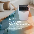 BLACK+DECKER 10,000 BTU Portable Air Conditioner for Rooms up to 450 Sq. Ft. with Remote – White