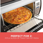 BLACK+DECKER Spacemaker Under-Counter Toaster Oven, Black/Stainless Steel, TROS1000D