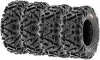 Set of 4 ATV/UTV off-road tires, 25x8-12 front and 25x10-12 rear, 6 PR, tubeless A033