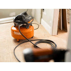 Portable electric flat compressor (6 gallons) with 18GA brad nailer, 16GA straight nailer and 18GA stapler R69603FK