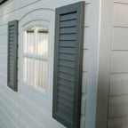 2025 Side entrance, 4.57 m W x 2.44 m D, plastic tool shed