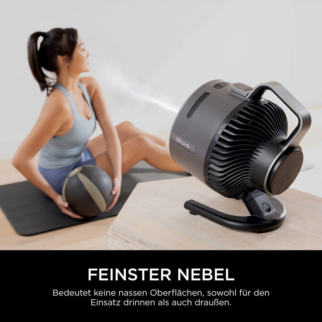 Shark FlexBreeze HydroGo Strong Fan with Mist, Cooling for Indoor & Outdoor Use, Quiet & Durable, Wired & Wireless, Compact & Lightweight, Up to 20m Airflow, Anthracite FA050EU