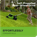 Greenworks 60V 21” Cordless (Self-Propelled) Lawn Mower , 2 x 4.0Ah Batteries and Dual Port Rapid Charger  sgtnighsdesigns