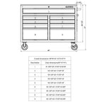 🔥46 in. W x 24 in. D 9-Drawer Gloss Black Deep Tool Chest Mobile Workbench