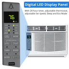 Window air conditioner with reusable filter and controls, 6000 BTU, 115 V~, suitable for rooms up to 250 square feet