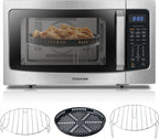 TOSHIBA 4-in-1 ML-EC42P(SS) Countertop Microwave Oven, Smart Sensor, Convection, Air Fryer Combo, Mute Function, Position Memory 13.6" Turntable, 1.5 Cu Ft, 1000W, Silver