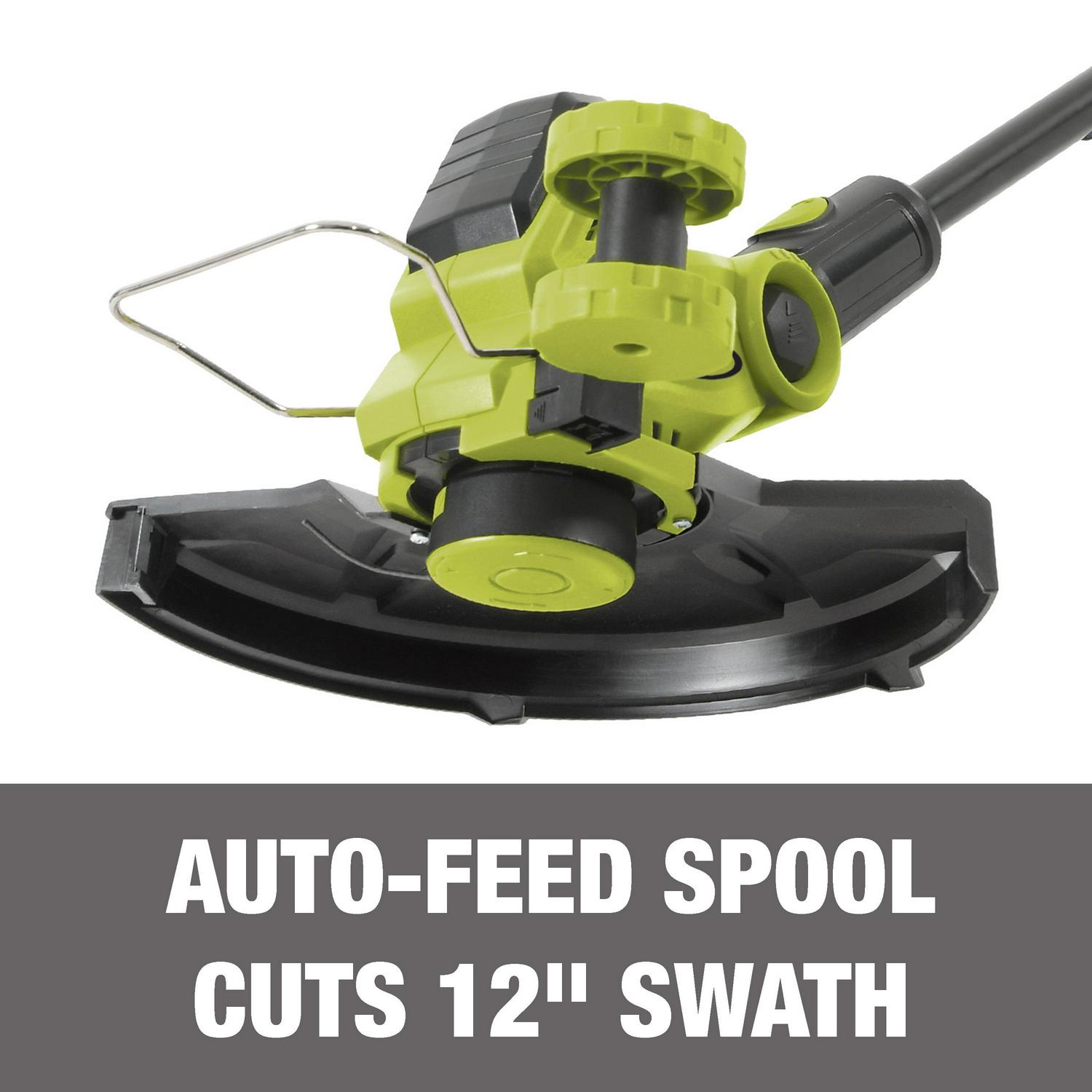 Sun Joe 24V Cordless String Trimmer, 12-Inch, Multi-Angle Head, 4.0-Ah Battery & Charger Included