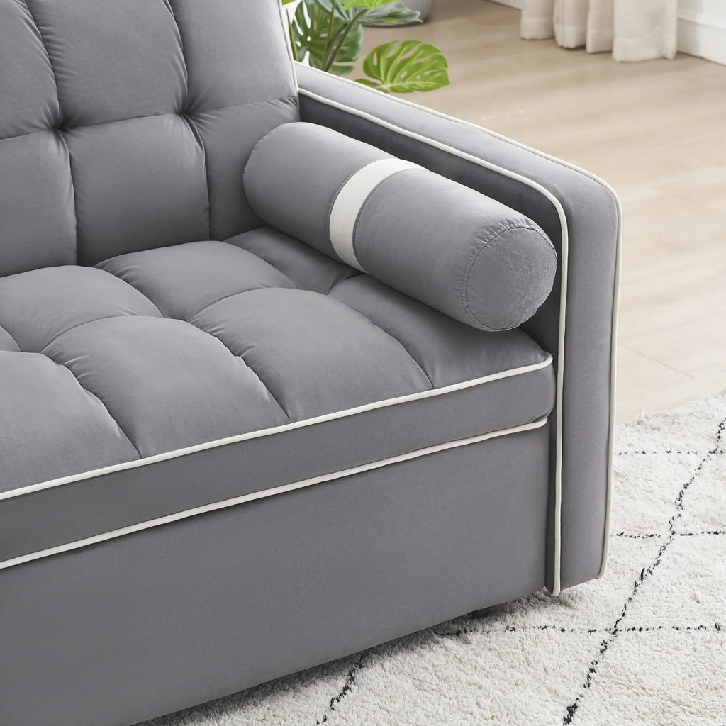 3 in 1 Sleeper Sofa Couch Bed for Living Room Apartment,Grey