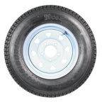 2-pack trailer tires and rims ST175/80D13 175/80 13 B78-13 LRC 5-hole white spoked wheel
