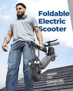 Electric scooter, 350W/500W powerful motor, 8.5"/10" solid rubber tires, 19/22 mph, 28/21/12 mile range, dual brakes