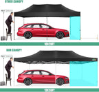 COBIZI 10x20 Heavy Duty Pop up Canopy Tent with 6 sidewalls Easy Up Commercial Outdoor Canopy Wedding Party Tents for Parties All Season Wind & Waterproof Gazebo with Roller Bag,Black(Frame Thickened)