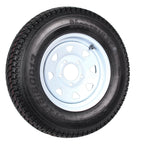 2-pack trailer tires and rims ST175/80D13 175/80 13 B78-13 LRC 5-hole white spoked wheel