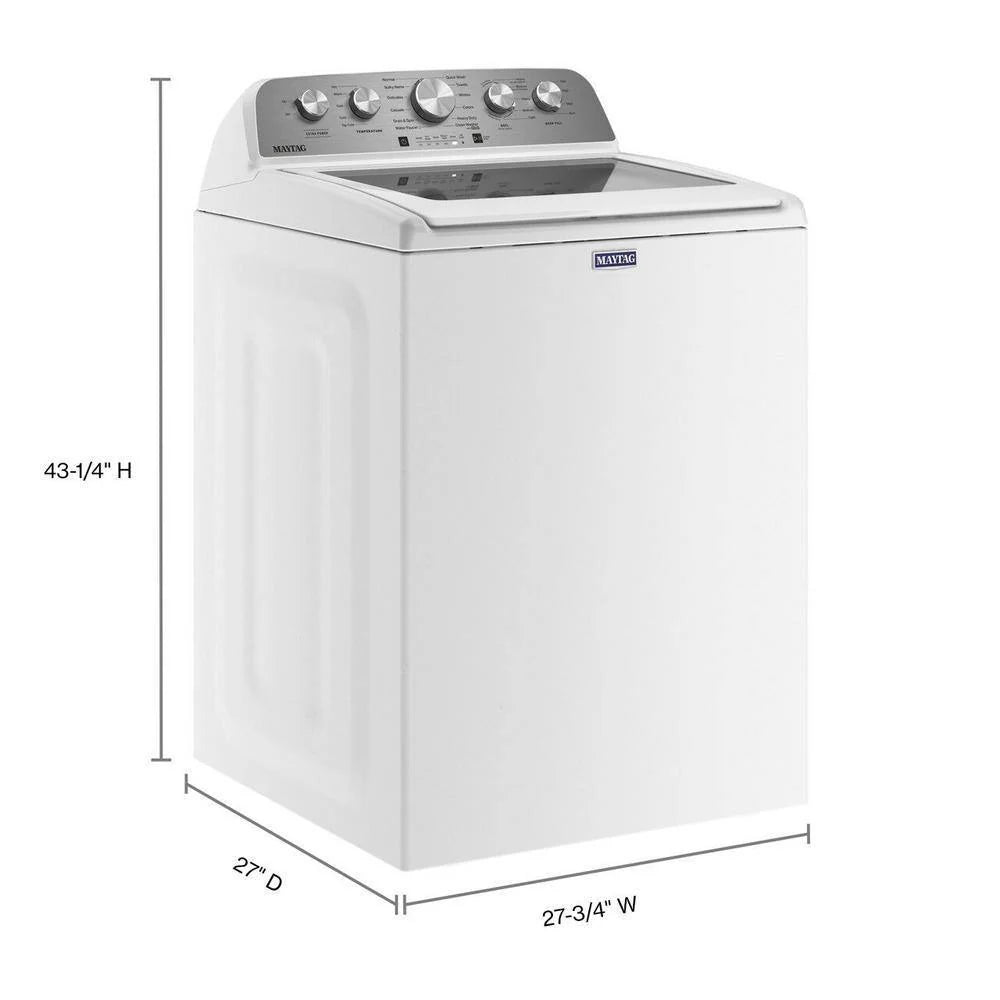 Maytag Top-Loading Washing Machine with 4.8 Cubic Foot Capacity and Extra Power Boost, White – MVW5430MW