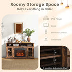 58" TV Console with 23" Fireplace Insert, Fireplace TV Stand for TVs up to 65 Inches, 1400W Electric Fireplace Heater