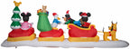 Gemmy Disney 6ft Animated Mickey & Friends Sleigh Inflatable with Lights for Christmas Decor