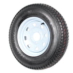 2-pack trailer tires and rims ST175/80D13 175/80 13 B78-13 LRC 5-hole white spoked wheel
