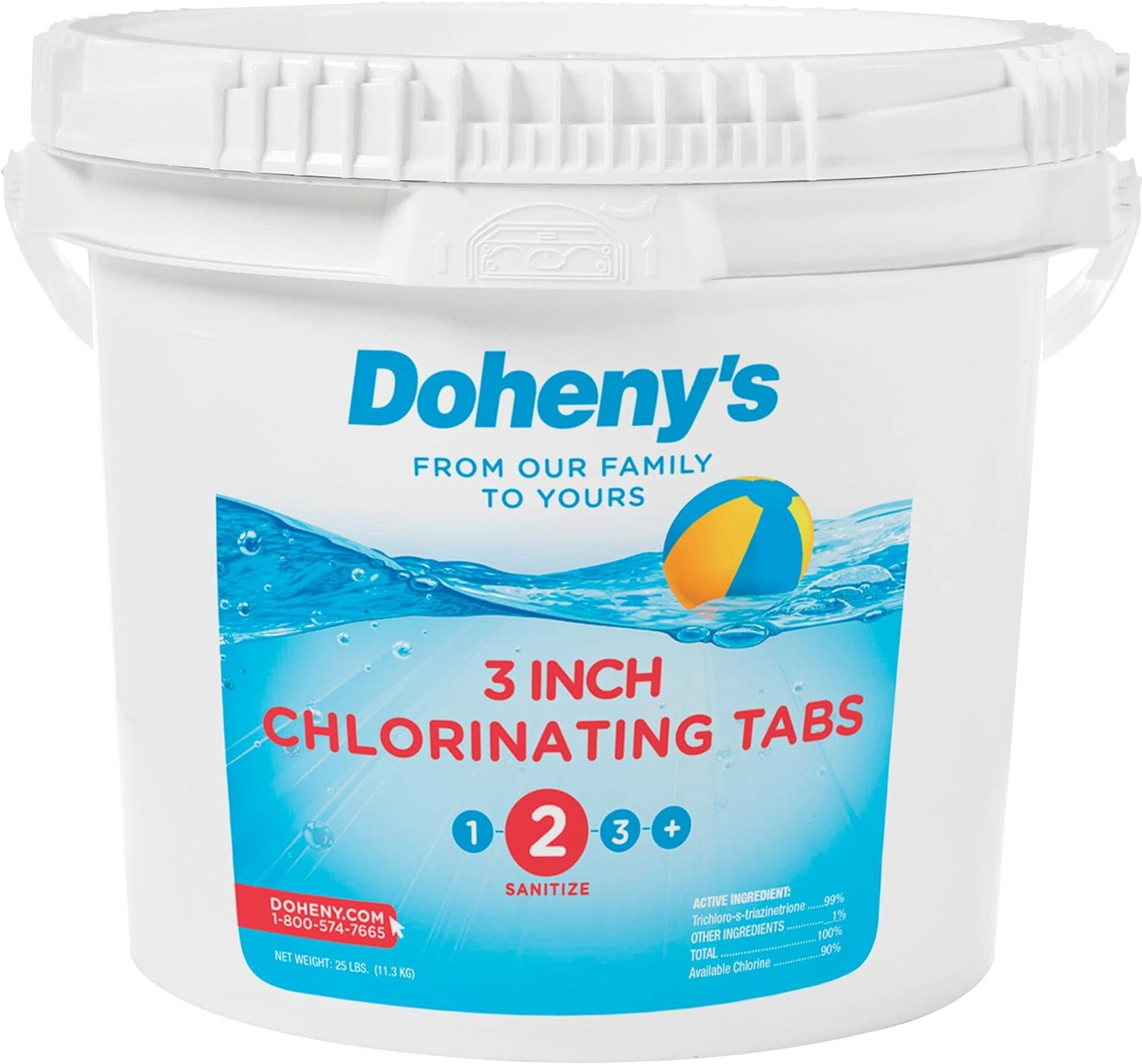3 Inch Stabilized Chlorine Tablets | Pro-Grade Pool Sanitizer, Long Lasting, Slow Dissolving, 99% Pure Tri-Chlor, Individually Wrapped – 50lb