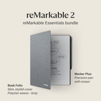reMarkable 2 – 10.3” Paper Tablet with Marker Plus and Polymer Weave Book Folio – Gray
