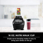 Ninja Mega Kitchen System, 1500 Watt Stand Mixer (2.1 Liters) and Food Processor (8 Cups) with (2) 473 ml Takeaway Cups