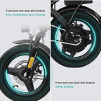 Electric bicycle for adults and teenagers, foldable e-bike for commuters and city use, foldable e-bike motor 48V 24MPH
