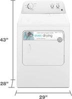 Kenmore 29′′ Front Load Electric Dryer with Wrinkle Guard and 7.0 Cubic Ft. Total Capacity, White