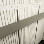 2025 Side entrance, 4.57 m W x 2.44 m D, plastic tool shed