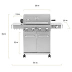 Monument Grills 17842 Stainless Steel 4 Burner Propane Gas Grill with Rotisserie