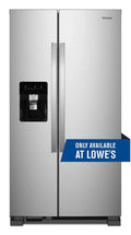 36-inch wide side-by-side refrigerator – 24 cubic feet stainless steel
