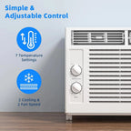 Antarctic Star 12,000 BTU U-shaped window air conditioner, cools rooms up to 550 square feet with 6 modes, 24-hour timer, ultra-quiet window air conditioner