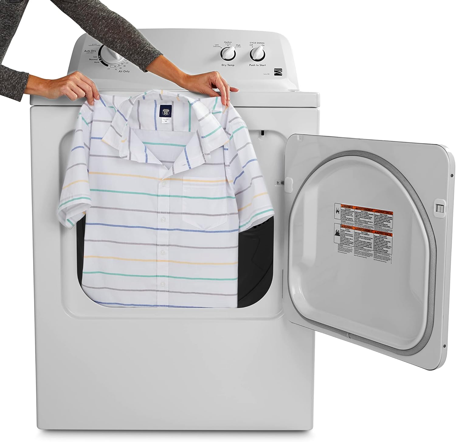 Kenmore 29′′ Front Load Electric Dryer with Wrinkle Guard and 7.0 Cubic Ft. Total Capacity, White