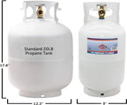 2025 Flame King YSN10LB 10LB Steel Propane Tank Cylinder with Type 1 Overflow Protection Device Valve  for Camping  Fire Pits  Heaters  Grills  Overlanding  White