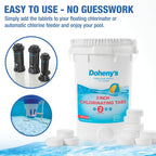 3 Inch Stabilized Chlorine Tablets | Pro-Grade Pool Sanitizer, Long Lasting, Slow Dissolving, 99% Pure Tri-Chlor, Individually Wrapped – 50lb