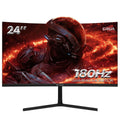 CRUA 24′′ Curved Gaming Monitor FHD 1080P, 180Hz, AMD FreeSync, VA Panel, HDMI/DP Ports, Black