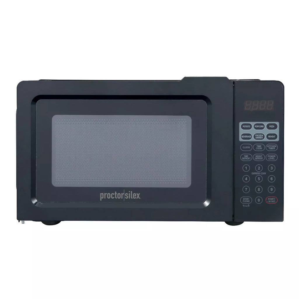 Proctor Silex 700W Countertop Microwave Oven, 0.6 cubic feet, Black, 10 power settings