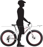 Mongoose Malus Mens and Women Fat Tire Mountain Bike, 26-Inch Bicycle Wheels, 4-Inch Wide Knobby Tires, Steel Frame, 7 Speed Drivetrain, Shimano Rear Derailleur, Disc Brakes