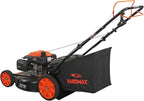 YARDMAX 22′′ Gas Self Propelled Lawn Mower, 201cc, 6-Speed CVT, High Wheel RWD, 3-in-1, Black