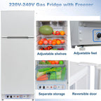Smad 9.4 Cu ft 64 in*H Propane Refrigerator AC 110V Freezer Large Capacity Frigde Camper Motorhome