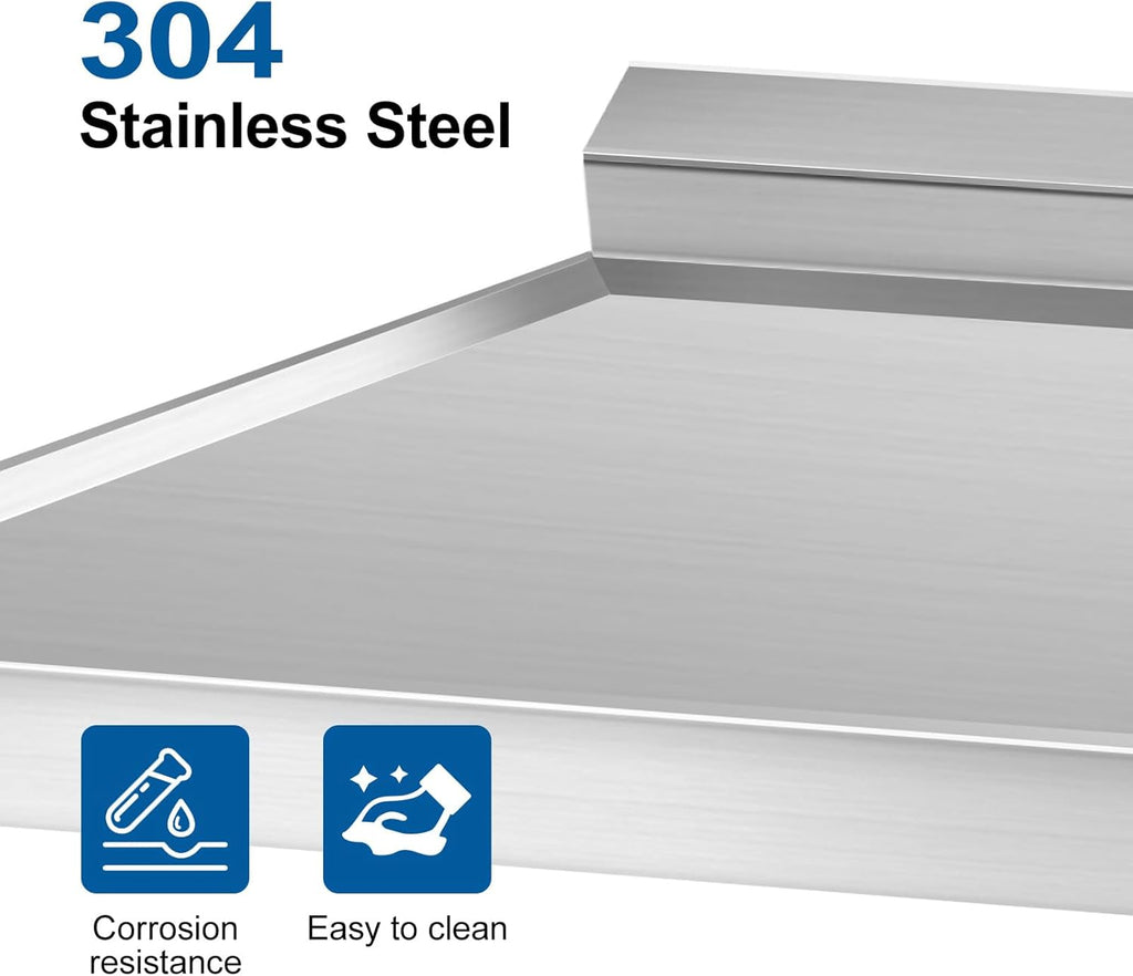 YORKING Stainless Steel Utility Sink, Free Standing Single Bowl Kitchen Sink