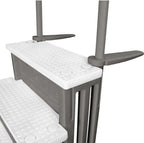 Non-slip entry steps for pools | Grey | For above-ground pools | Can be installed on terraces with a height of 122 to 137 cm | Load capacity up to 136 kg